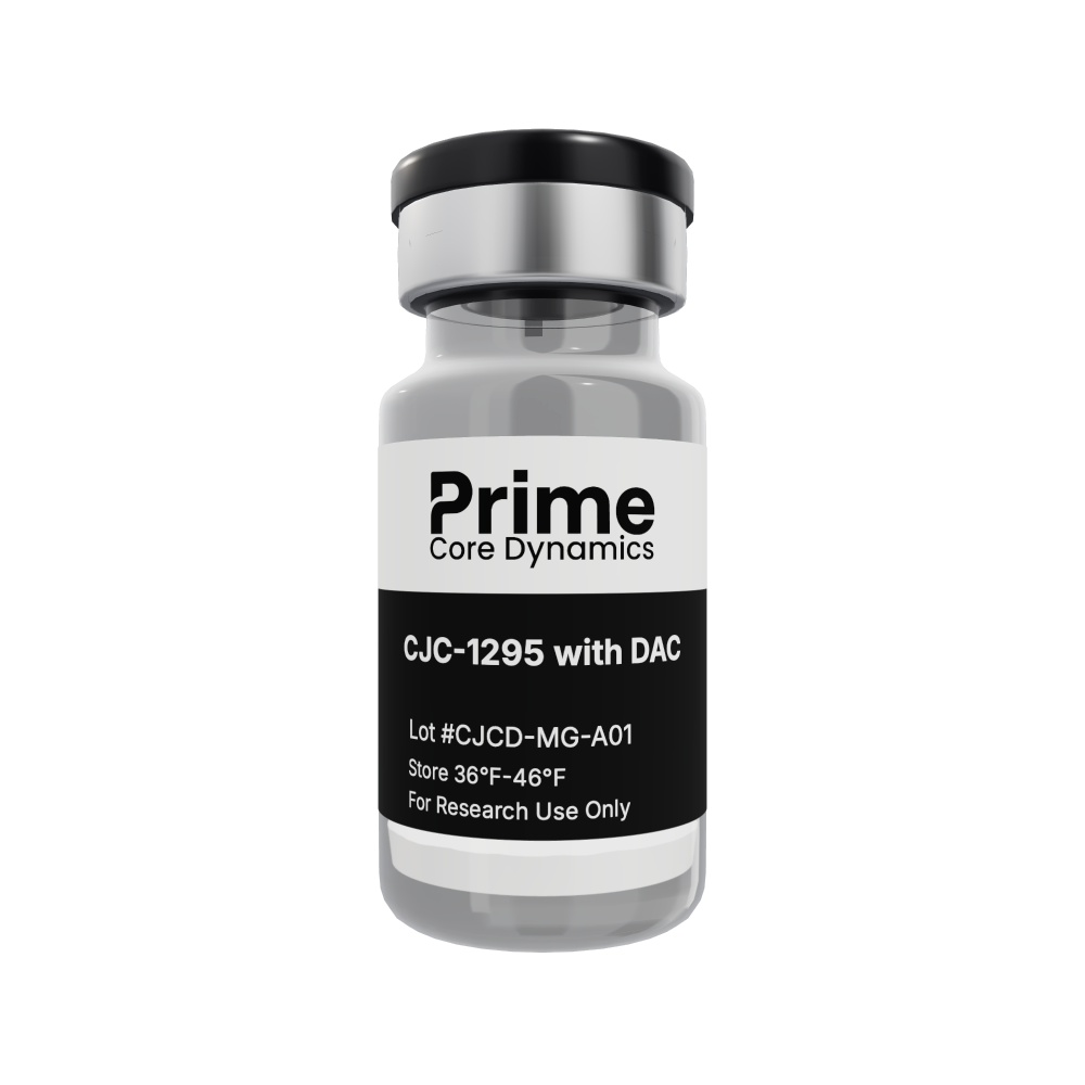 CJC-1295 with DAC 5mg lyophilized powder in a sealed glass vial.